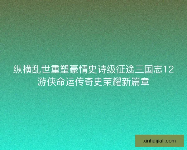 纵横乱世重塑豪情史诗级征途三国志12游侠命运传奇史荣耀新篇章
