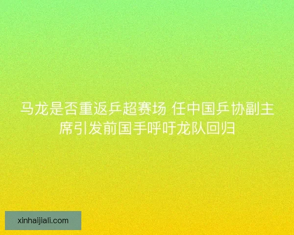 马龙是否重返乒超赛场 任中国乒协副主席引发前国手呼吁龙队回归